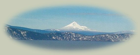 mt mcloughlin towering above klamath lake near the retreat.