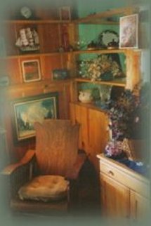 Living room in the cottage at the retreat.