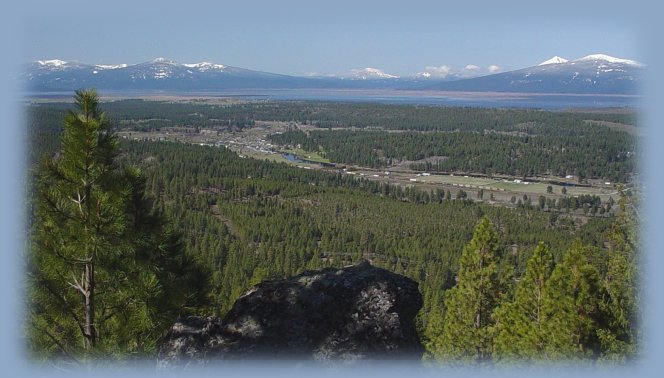 the cascade mountains and klamath basin in oregon viewed from chiloquin ridge across the road from gathering light ... a retreat.