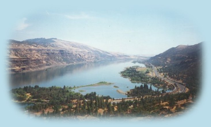 the columbia river gorge in oregon photographed from crown point on the historic and scenic highway.