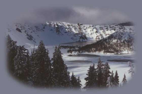 winter storms at crater lake national park in the cascades of oregon. hiking trails, hikes, national parks, national monuments, wilderness areas, mountains, camping facilities, wild and scenic rivers, in oregon and northern california, in the mountains, on the coast, in the high desert.