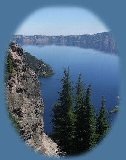 sightseeing at crater lake national park in the cascade mountains of oregon.