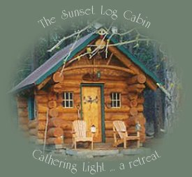 the sunset log cabin at gathering light ... a retreat located in southern oregon near crater lake national park: cabins, treehouses in the forest on the river.