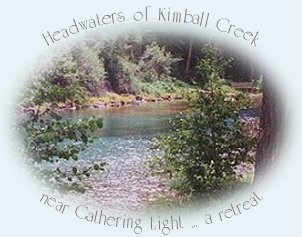 The headwaters of kimball creek near gathering light ... a retreat located in southern oregon near crater lake national park: cabins, tree houses in the forest on the river.