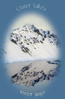 crater lake reflects hillman peak at crater lake national park in the cascade mountains of oregon.