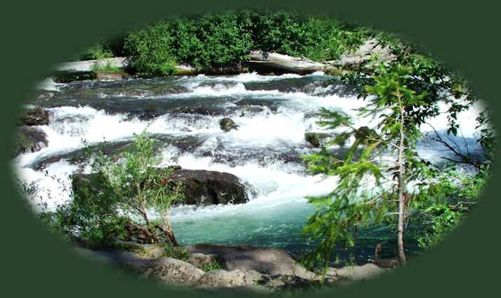 
the wild and scenic rogue river upstream from the rogue gorge at union creek, oregon, accessed off the rogue umpqua scenic byway, and not far from crater lake national park.