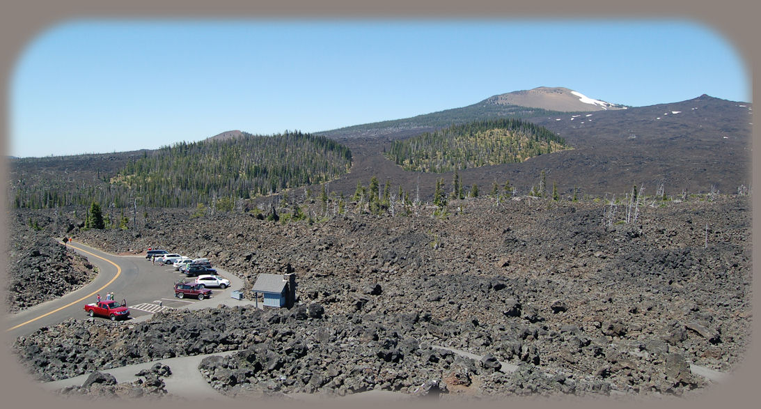 suggested scenery on the mckenzie pass, santiam pass oregon scenic byway: mt washington, three fingered jack, the three sisters, belknap crater, mt jefferson, black butte, lava flows, mountain lakes; hiking trails.